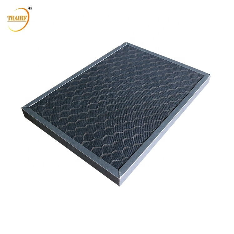 Feuilles en plastique de filtre à air de charbon actif de nid d'abeilles pour éliminer le formaldéhyde