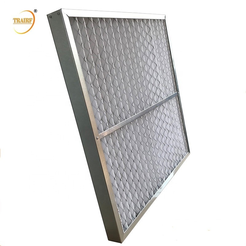 Filtre à air de cadre plissé par panneau d'alliage d'aluminium pré pour la climatisation