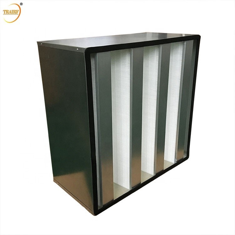 Filtre de la banque HEPA du cadre V en métal de 0,5 microns F9 pour des dispositifs de climatisation