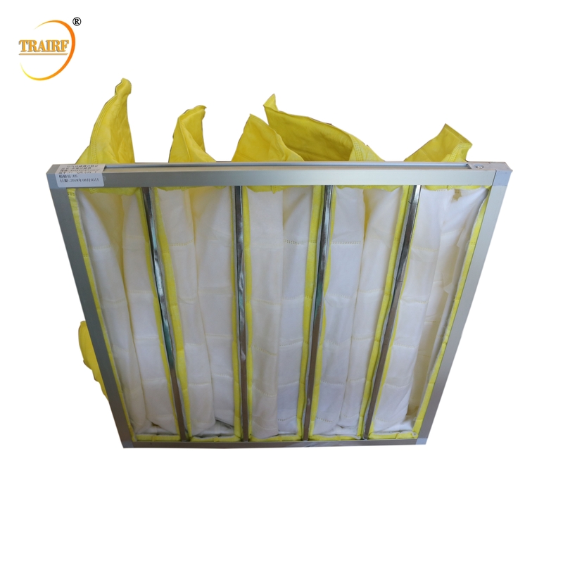 Filtre à air moyen galvanisé F7 F8 F9 de sac d'efficacité de cadre en acier