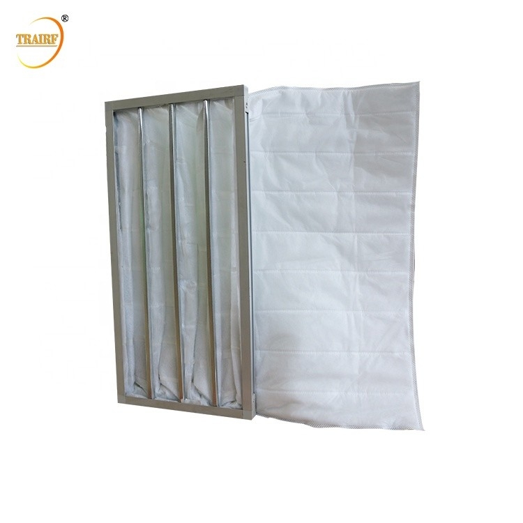 Filtre à air enflé de sac de poche de fonte non-tissée de tissu pour la climatisation