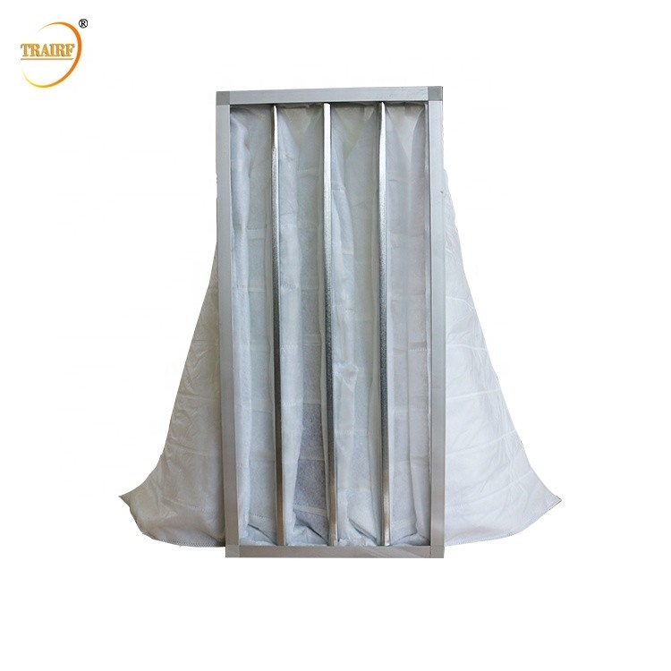 Filtre à air enflé de sac de poche de fonte non-tissée de tissu pour la climatisation