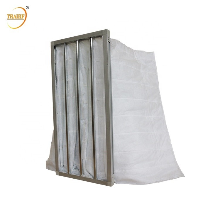 Filtre à air enflé de sac de poche de fonte non-tissée de tissu pour la climatisation
