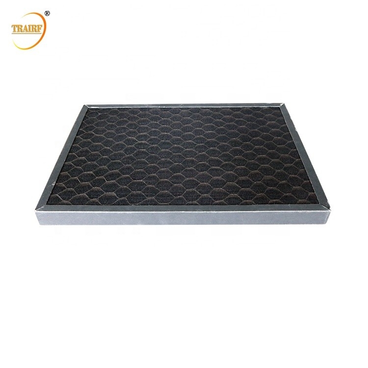 feuille 250*200*10mm de filtre à air de charbon actif du nid d'abeilles 5um