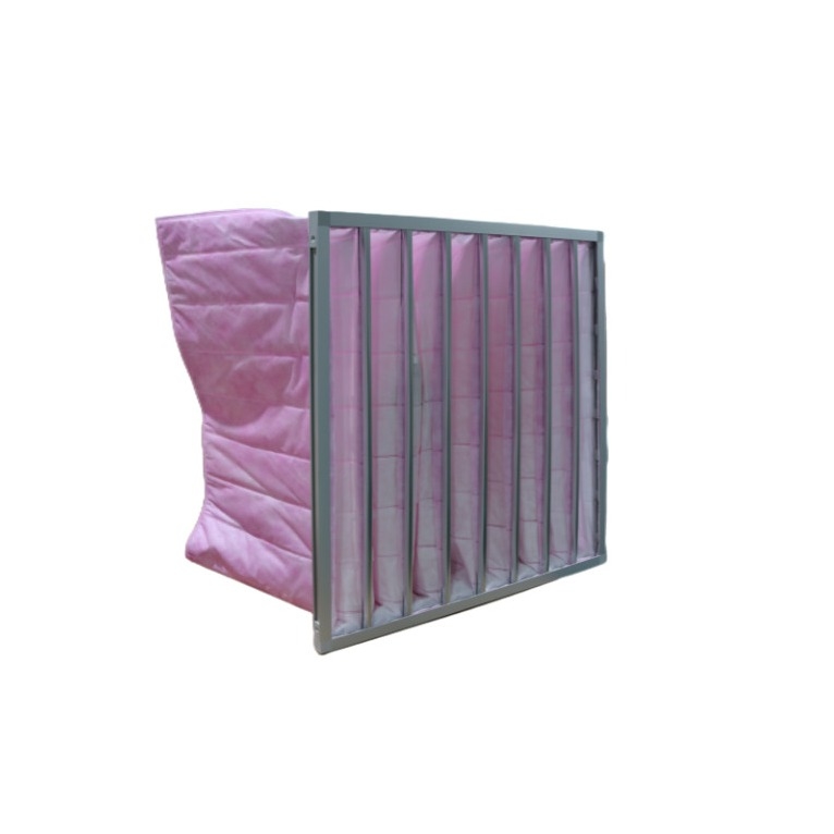 Filtre à air 80Pa de sac de fibre synthétique de poches du produit chimique 6 pour l'équipement de purification de l'air