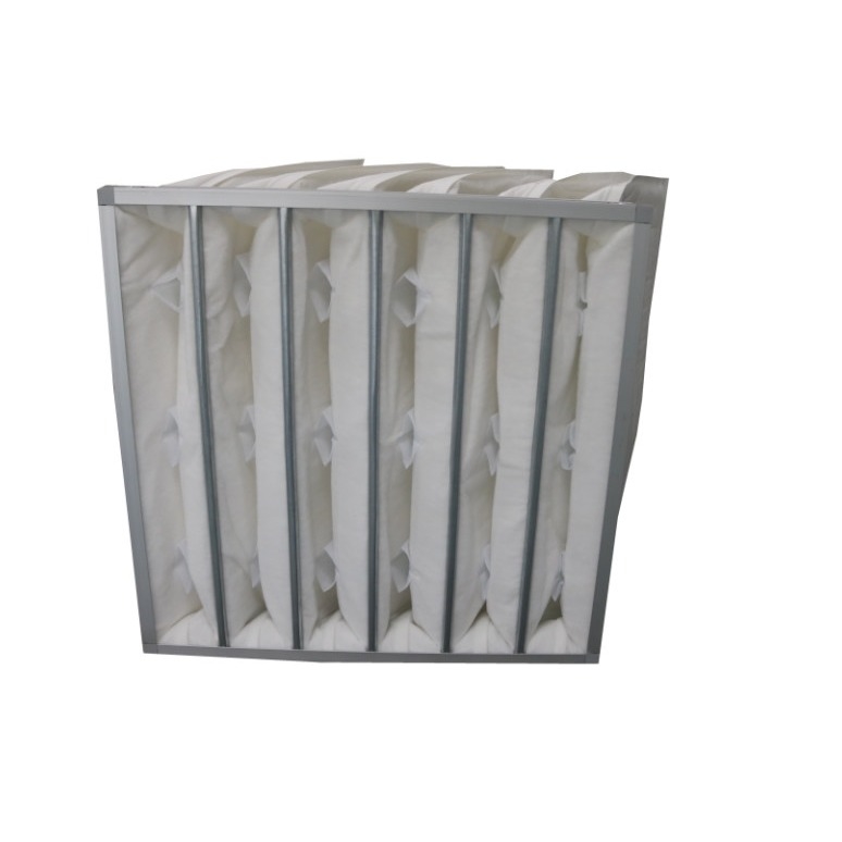 Filtre à air de poche en fibre synthétique avec efficacité de filtration à haut débit d'air F5-F9