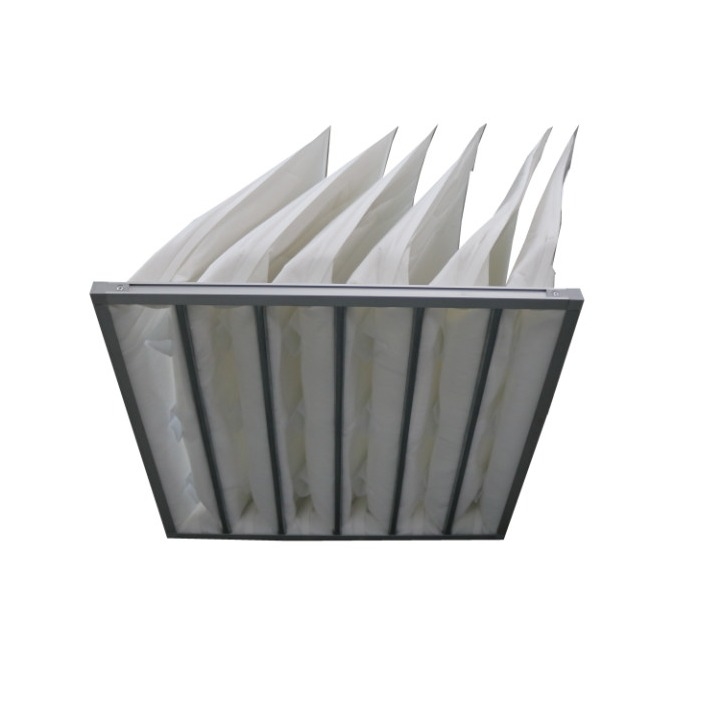 Filtre à air de poche en fibre synthétique avec efficacité de filtration à haut débit d'air F5-F9