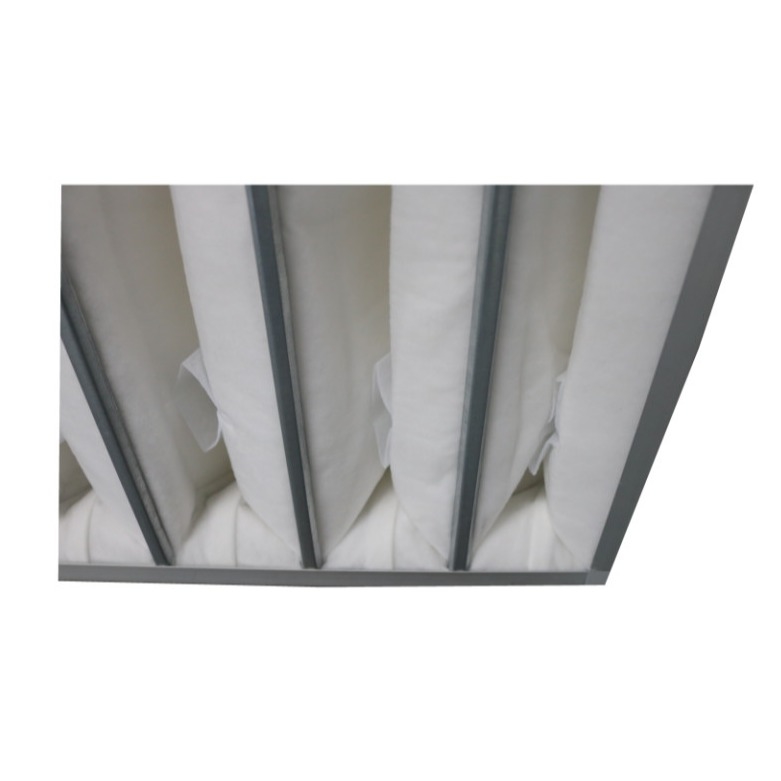 Filtre à air de poche en fibre synthétique avec efficacité de filtration à haut débit d'air F5-F9