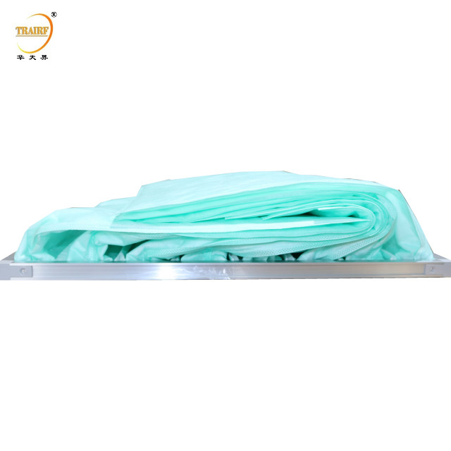 Filtre à air de poche industriel en fibres synthétiques pour salle de nettoyage