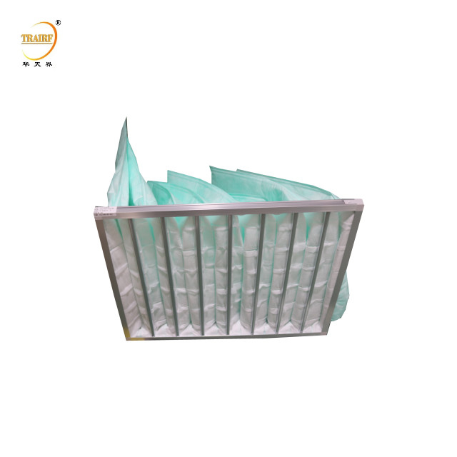 Filtre à air de poche industriel en fibres synthétiques pour salle de nettoyage