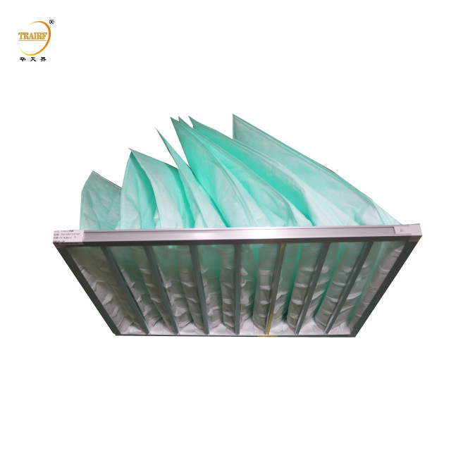 Filtre à air de poche industriel en fibres synthétiques pour salle de nettoyage