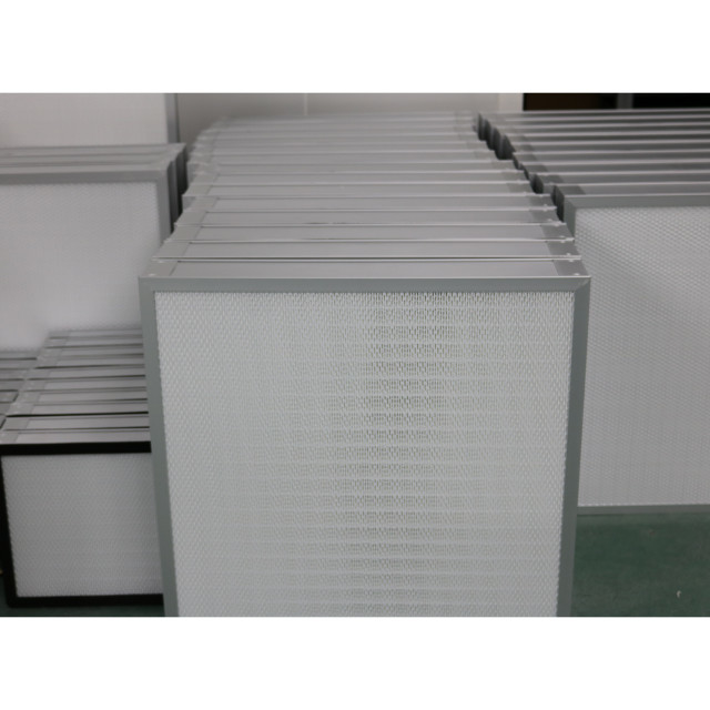 H13 H14 Efficacité Mini-filtre à air Hepa à plis pour système de ventilation ou capot à débit laminaire
