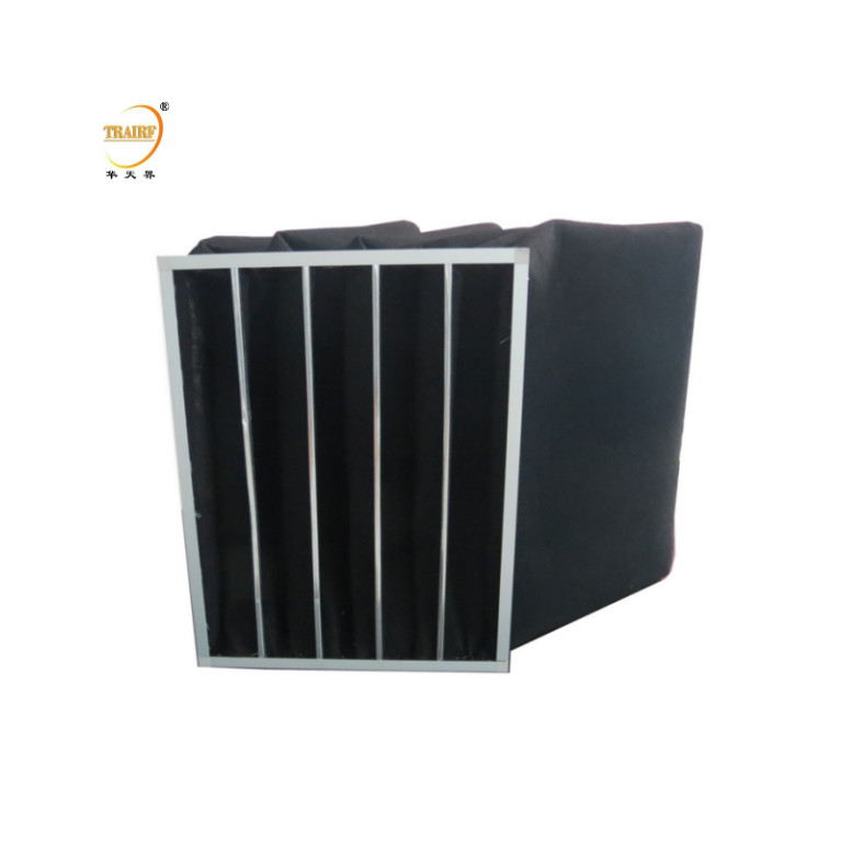 Filtre à poche à charbon actif pour unité de filtration de ventilateur de salle blanche