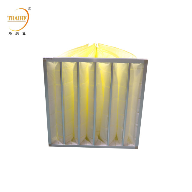 Filtre à air industriel à poche en fibres synthétiques 6 poches