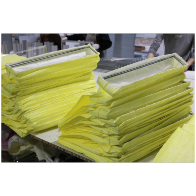 Filtre à air industriel à poche en fibres synthétiques 6 poches