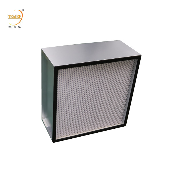 Salle de nettoyage H13 H14 Filtre Hepa à plis profonds avec cadre en acier inoxydable et séparateur de papier