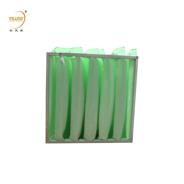 Filtre à arrêt de cabine de peinture verte blanche industrielle de type F6 pour la climatisation