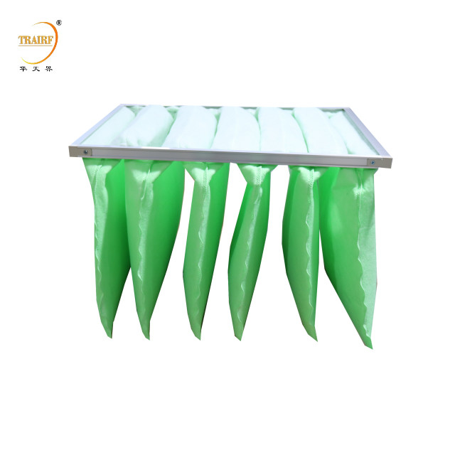 Filtre à arrêt de cabine de peinture verte blanche industrielle de type F6 pour la climatisation