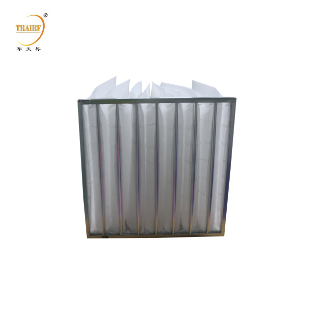 Filtre à air à poche en fibres synthétiques à moyen rendement