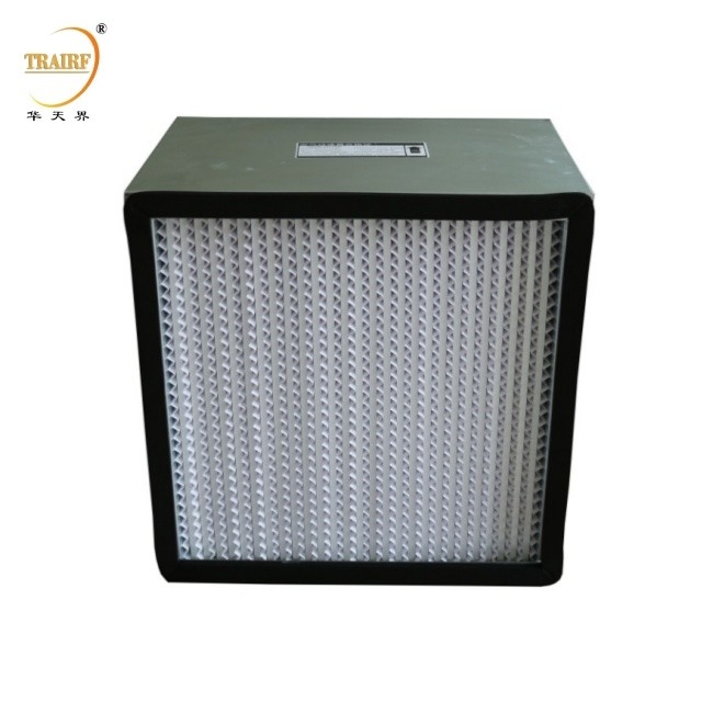 Cadre en aluminium, petit panneau plissé Filtre HEPA H10 H11 H12 H13 Capot à débit laminaire Filtre HEPA